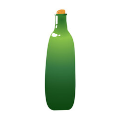 green bottle isolated on white