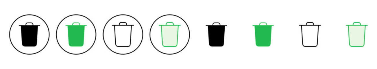 Trash icon set. trash can icon. delete icon vector. garbage