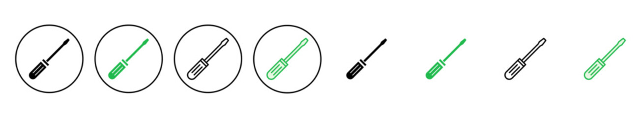 Screwdriver icon set. tools icon vector