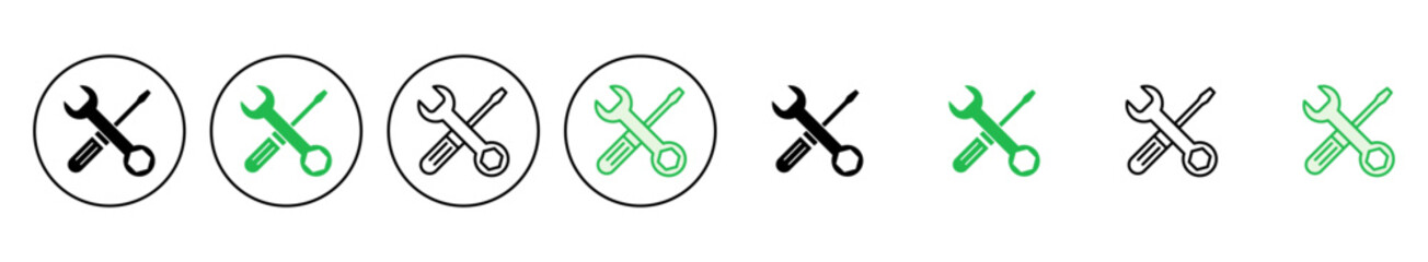 Repair tools icon set. tool icon vector. setting icon vector. Wrench and screwdriver. support, Service