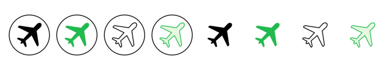 Plane icon set. Airplane icon vector. Flight transport symbol. Travel illustration. Holiday symbol