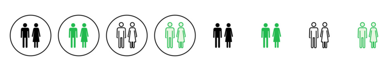 Man and woman icon set. male and female symbol