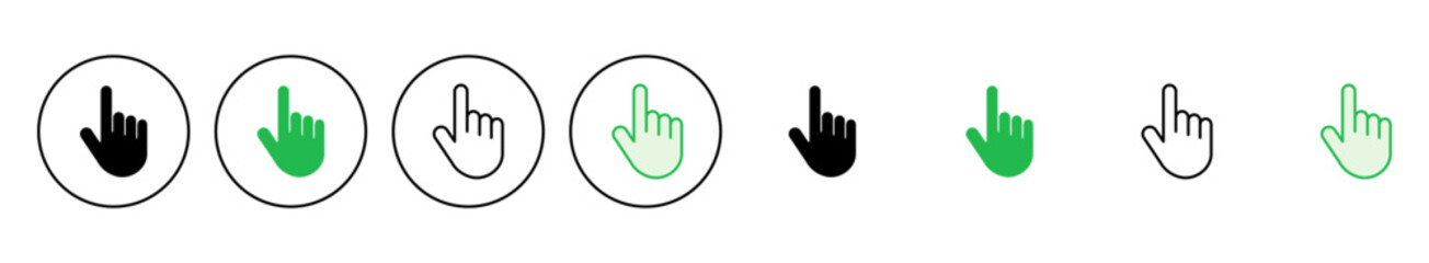 Hand cursor icon set. click icon vector. hand click. pointer