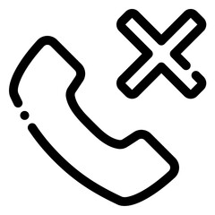 missed call icon in line style