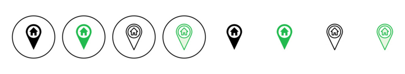 Address icon set. home location icon vector