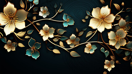 Luxury colorful floral ornamental background, generative ai