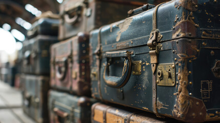 Obraz na płótnie Canvas Charcoal Suitcases and Handle Innovation
