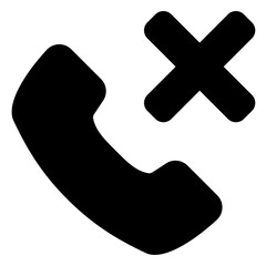 missed call icon in solid style
