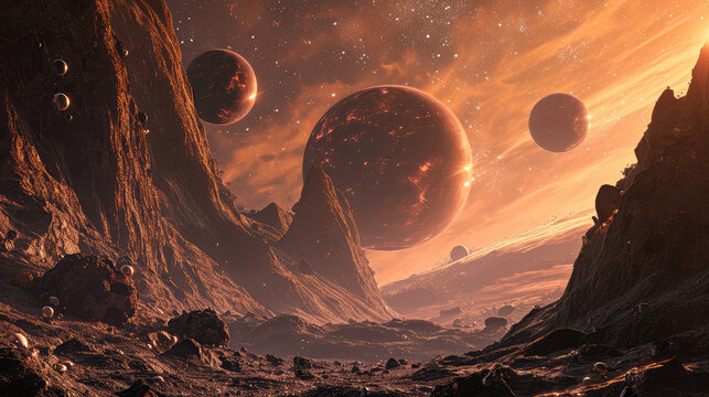 Glossy Rose Gold Exoplanet Exploration