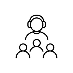 Online course outline icons, minimalist vector illustration ,simple transparent graphic element .Isolated on white background