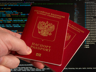 Two Russian Passports with Computer Programming Code