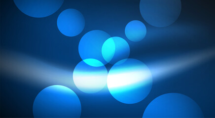 Shiny Light Neon Bubble Circles. Vector illustration For Wallpaper, Banner, Background, Card, Book Illustration, landing page