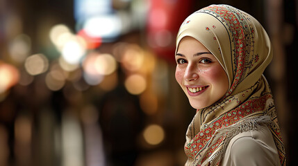 Fototapeta premium portrait of a woman in a city