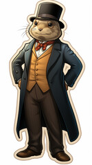 Anthropomorphic Otter Character in Formal Attire

