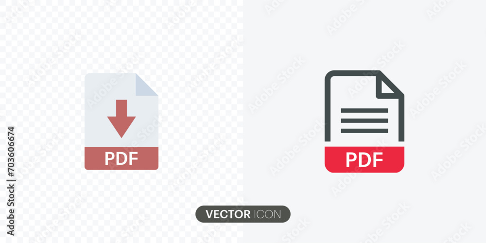 Poster pdf file format icons set.pdf file download symbols.different style icons set. pdf file download ico