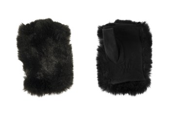 winter women gloves with fur isolated on white background