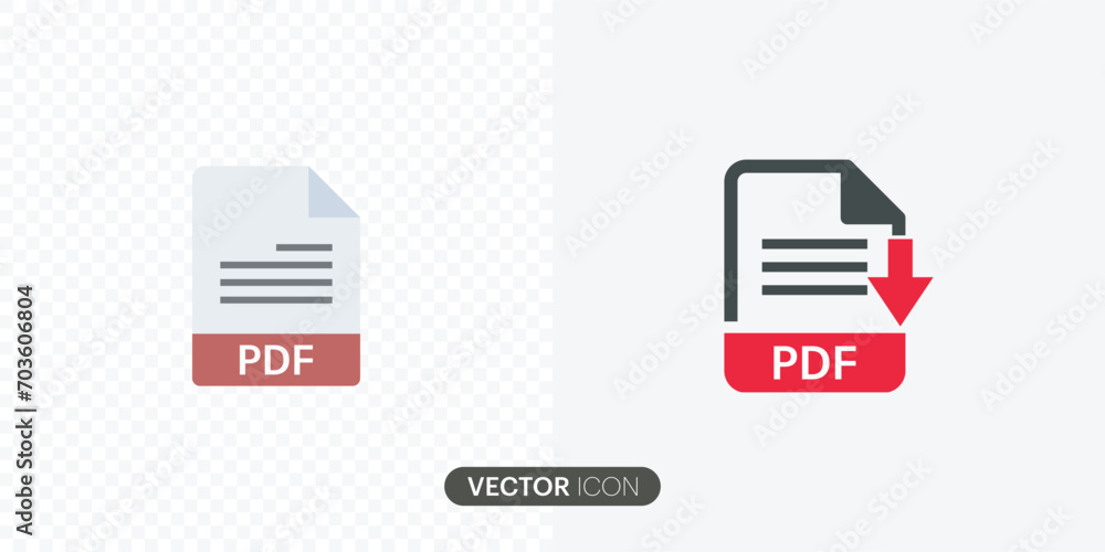 Poster pdf file format icons set.pdf file download symbols.different style icons set. pdf file download ico
