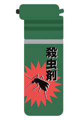 蚊の描かれたスプレー缶　殺虫剤イラスト