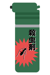 蟻の描かれたスプレー缶イラスト 殺虫剤イラスト
