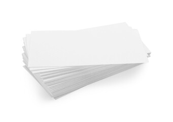 Blank business cards isolated on white. Mockup for design