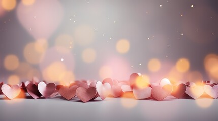 Valentines day abstract background with hearts generative ai