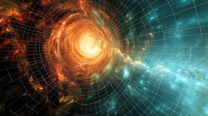 Obraz premium Ancient Light: Cosmic Microwave Background Setting