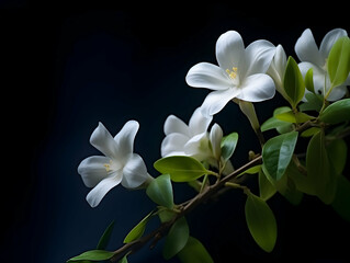 Fototapeta premium Jesmine&nbsp;flower in studio background, single&nbsp;jesmine&nbsp;flower, Beautiful flower images