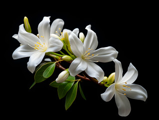 Obraz premium Jesmine flower in studio background, single jesmine flower, Beautiful flower images