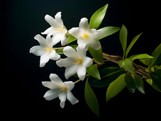 Obraz premium Jesmine&nbsp;flower in studio background, single&nbsp;jesmine&nbsp;flower, Beautiful flower images