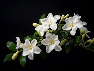 Fototapeta na wymiar Jesmine flower in studio background, single jesmine flower, Beautiful flower images