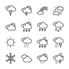Set of weather icon for web app simple line design