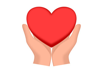 Vector illustration of a Valentine's Day concept with amorous hearts that reach a message of love and care.