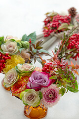 日本の正月の美しい花飾り　新年のイメージ