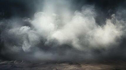 Fototapeta premium Smoke and dust on the floor, background, wallpaper