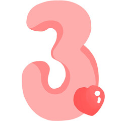 Count the numbers on Valentine's Day.