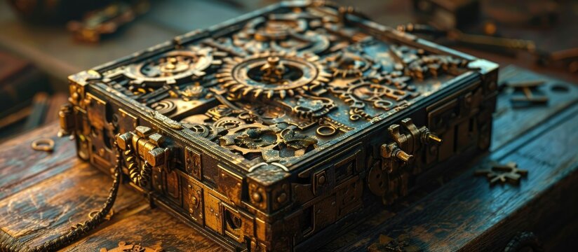 Puzzle box with password or keyword.