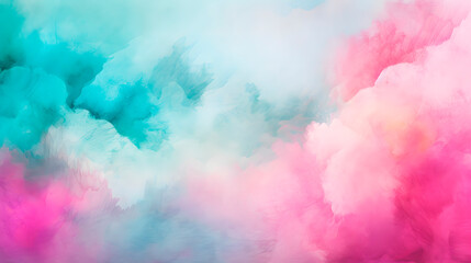 magenta teal mint cyan white abstract watercolor. Colorful art background. Light pastel. Brush...