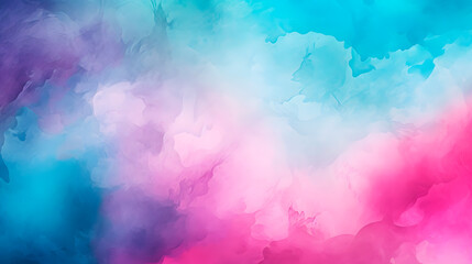 magenta teal mint cyan white abstract watercolor. Colorful art background. Light pastel. Brush splash daub stain grunge. Like a dramatic sky with clouds