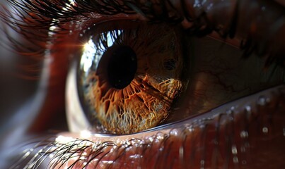 A close up of a person's eye. Generative AI.