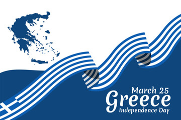 March 25, Happy Independence Day. Independence Day of Greece vector illustration. Suitable for greeting card, poster and banner.
