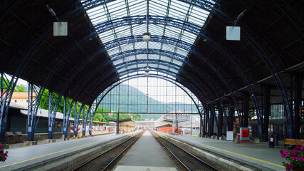 Train station platform in Norway