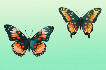 Obraz premium Isolated Orange Butterfly. Design Art Element