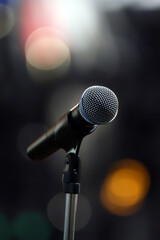 Microphone for press conference speaker report interview concepts or broadcasting public speaking...