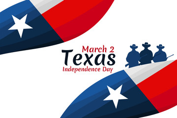 March 2, Independence day of Texas vector illustration. Suitable for greeting card, poster and banner.
