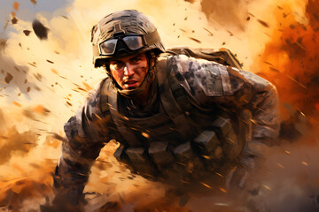 Soldier in warzone, soldier fighting, soldier fighting in warzone