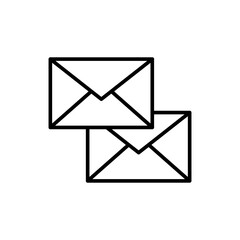Mail message outline icons, minimalist vector illustration ,simple transparent graphic element .Isolated on white background