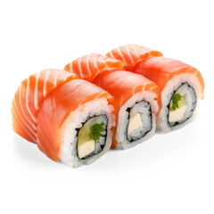 sushi with salmon isolate on transparency background png 