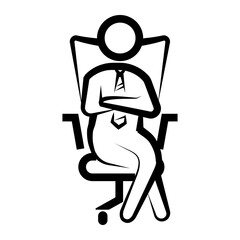 bussines icon on line style. Manager icon. Boss symbol vector