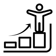 bussines icon on line style. goal icon