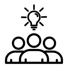 bussines icon on line style. idea generate icon. brainstorm icon